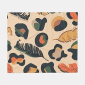 Abstract jungle seamless pattern,wild animal backg フリースブランケット (正面(横))
