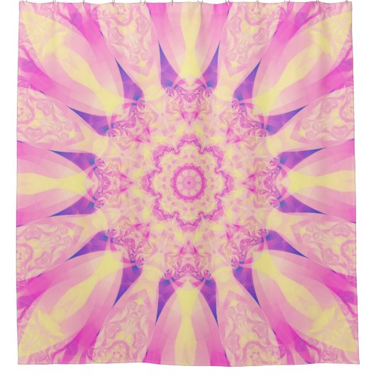 Abstract kaleidoscope pastel background. Beautiful シャワーカーテン (正面)