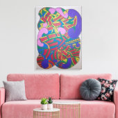 Abstract kowhaiwhai Maori motif キャンバスプリント (インサイチュ (リビング))