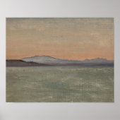 Abstract Lake and Mountains Horizon Art Print ポスター (正面)