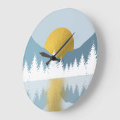 Abstract Landscape Golden Winter Sunset Sunrise ラージ壁時計 (傾斜)