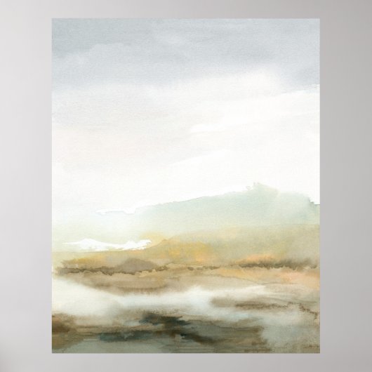 Abstract Landscape Misty Brown Vertical Wall Art ポスター (正面)