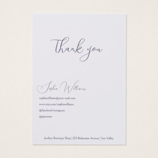 Abstract Lavander Earrings Jewelry Display Card (裏面)