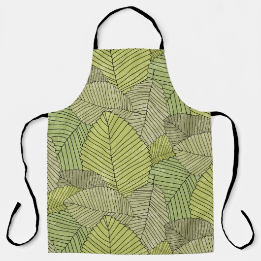 Abstract leafs pattern colorful エプロン (正面)