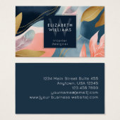 Abstract Leaves Botanicals Monogram Business Cards (正面&裏面)