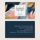 Abstract Leaves Botanicals Monogram Business Cards (正面&裏面)