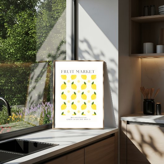 Abstract Lemon Market Kitchen Print ポスター