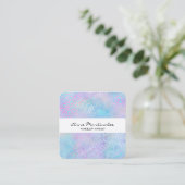 Abstract Leopard Print Pastel Square Business Card スクエア名刺 (スタンド正面)