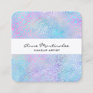 Abstract Leopard Print Pastel Square Business Card スクエア名刺