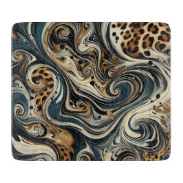 Abstract Leopard Print Swirl カッティングボード
