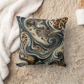 Abstract Leopard Print Swirl クッション (ブランケット)