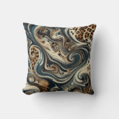 Abstract Leopard Print Swirl クッション (正面)