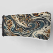 Abstract Leopard Print Swirl ゴルフヘッドカバー (正面)