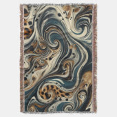 Abstract Leopard Print Swirl スローブランケット (正面縦)