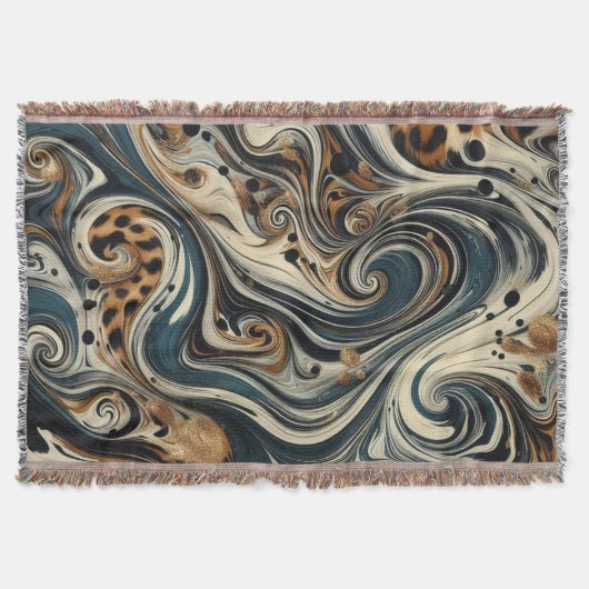 Abstract Leopard Print Swirl スローブランケット (正面)