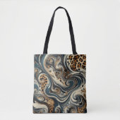 Abstract Leopard Print Swirl トートバッグ (正面)