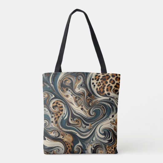 Abstract Leopard Print Swirl トートバッグ (裏面)