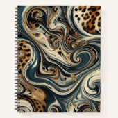 Abstract Leopard Print Swirl ノートブック (正面)