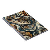 Abstract Leopard Print Swirl ノートブック (右側)