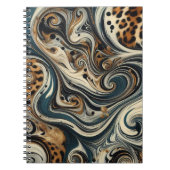 Abstract Leopard Print Swirl ノートブック (正面)