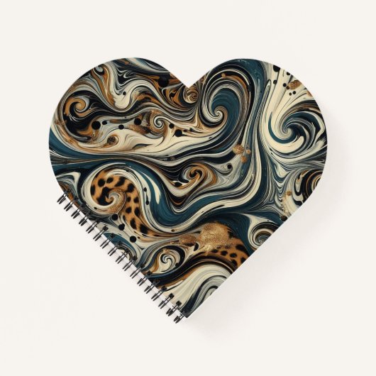 Abstract Leopard Print Swirl ノートブック (正面)