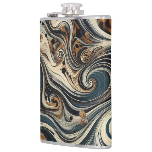 Abstract Leopard Print Swirl フラスク (左)