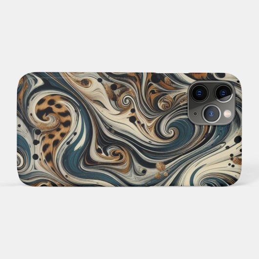 Abstract Leopard Print Swirl Case-Mate iPhoneケース (裏面(横))
