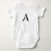 Abstract Letter A Black & White Baby Bodysuit ベビーボディスーツ (裏面)