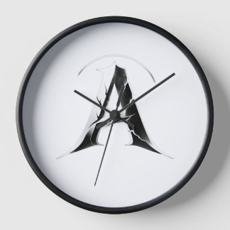 Abstract Letter A Black & White Modern Wall Clock 壁時計