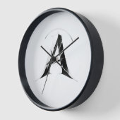 Abstract Letter A Black & White Modern Wall Clock 壁時計 (傾斜)
