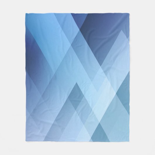 Abstract light background. Blue triangle pattern.  フリースブランケット (正面)