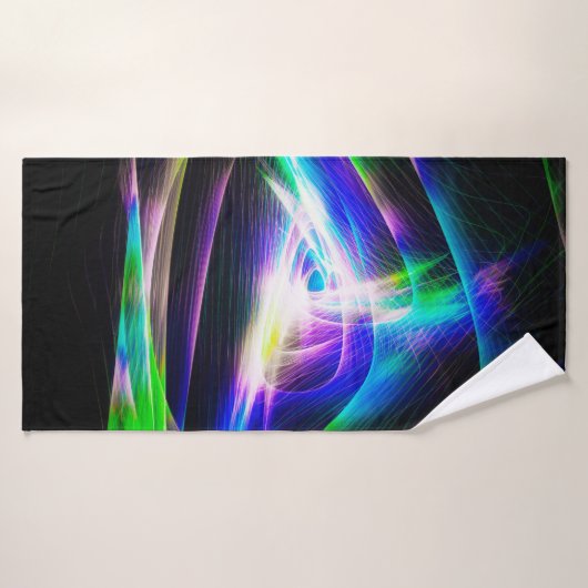 Abstract light waves and black backgroundabstract, バスタオル (バスタオル)