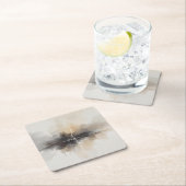 Abstract Lightning in Neutrals Print スクエアペーパーコースター (インサイチュ)