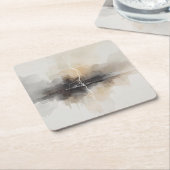 Abstract Lightning in Neutrals Print スクエアペーパーコースター (アングル)
