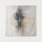 Abstract Lightning in Neutrals Print タペストリー (正面(横))