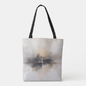 Abstract Lightning in Neutrals Print トートバッグ (裏面)