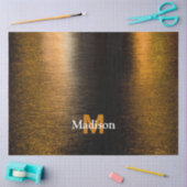 Abstract lights sea shiny bronzed Monogram 薄葉紙 (クラフト)