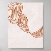 Abstract Line Art in Terracotta ポスター (正面)