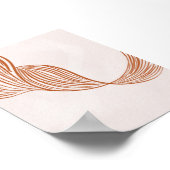 Abstract Line Art in Terracotta ポスター (角)