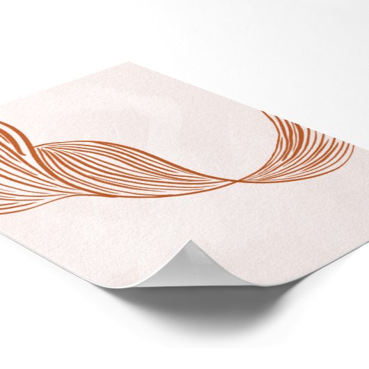 Abstract Line Art in Terracotta ポスター (角)