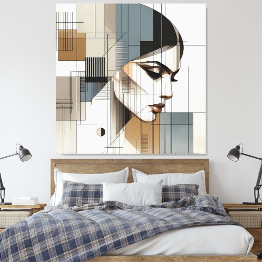 Abstract Line Profile キャンバスプリント (インサイチュ (寝室))