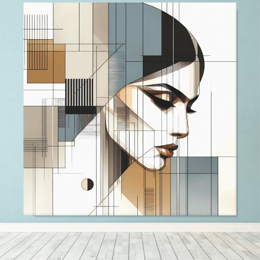 Abstract Line Profile キャンバスプリント (インサイチュ (ウッドフロア))