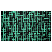 Abstract Lines 120923 - ターコイズ on ブラック ファブリック (ファットクウォーター)