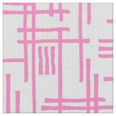 Abstract Lines 120923 - 白地にピンク ファブリック (クローズアップ)
