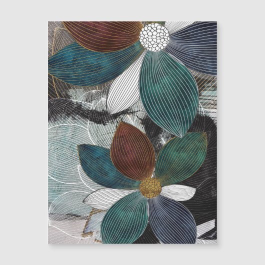 Abstract Linework Floral Art with Bold Petals (正面)