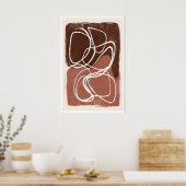 Abstract Linework Print Overlapping Organic Shapes ポスター (キッチン)