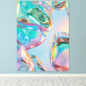 Abstract Liquid Chrome Stretched Canvas Print キャンバスプリント (インサイチュ (ウッドフロア))