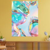 Abstract Liquid Chrome Stretched Canvas Print キャンバスプリント (インサイチュ (リビング))