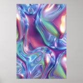 Abstract Liquid Chrome Stretched Canvas Print ポスター (正面)