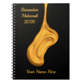 Abstract Liquid Gold Black ノートブック